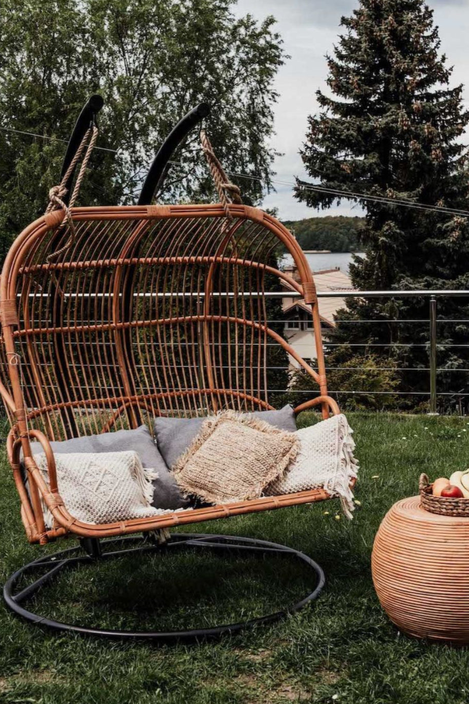 RATTAN HANGING CHAIR STEEL STAND
