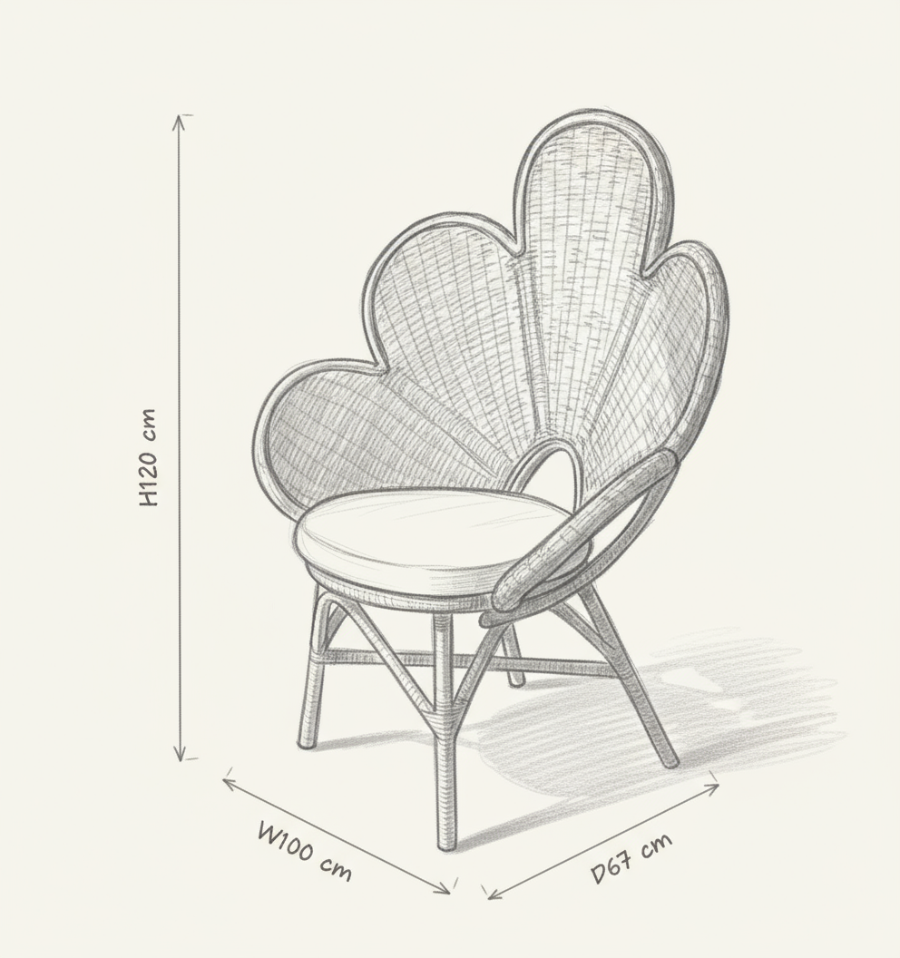 RATTAN SOFA SALI — sketch