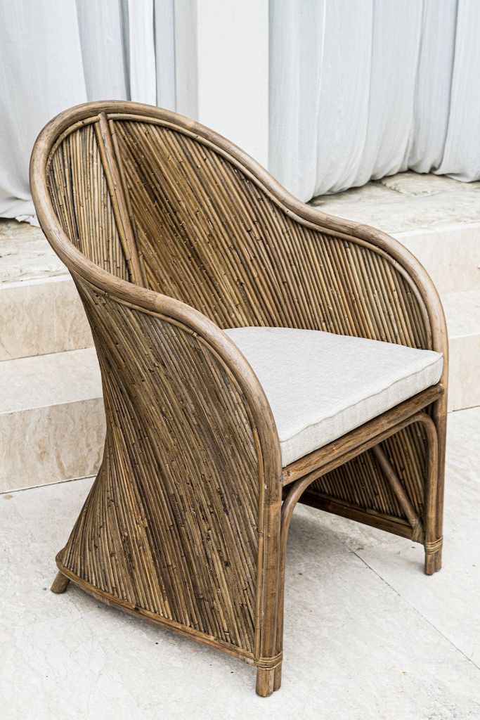 Handcrafted brown rattan Doris chair from Tegal collection, perfect for modern patio or living space