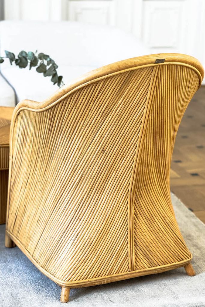 Handcrafted natural rattan Doris chair from Tegal collection, perfect for modern patio or living space