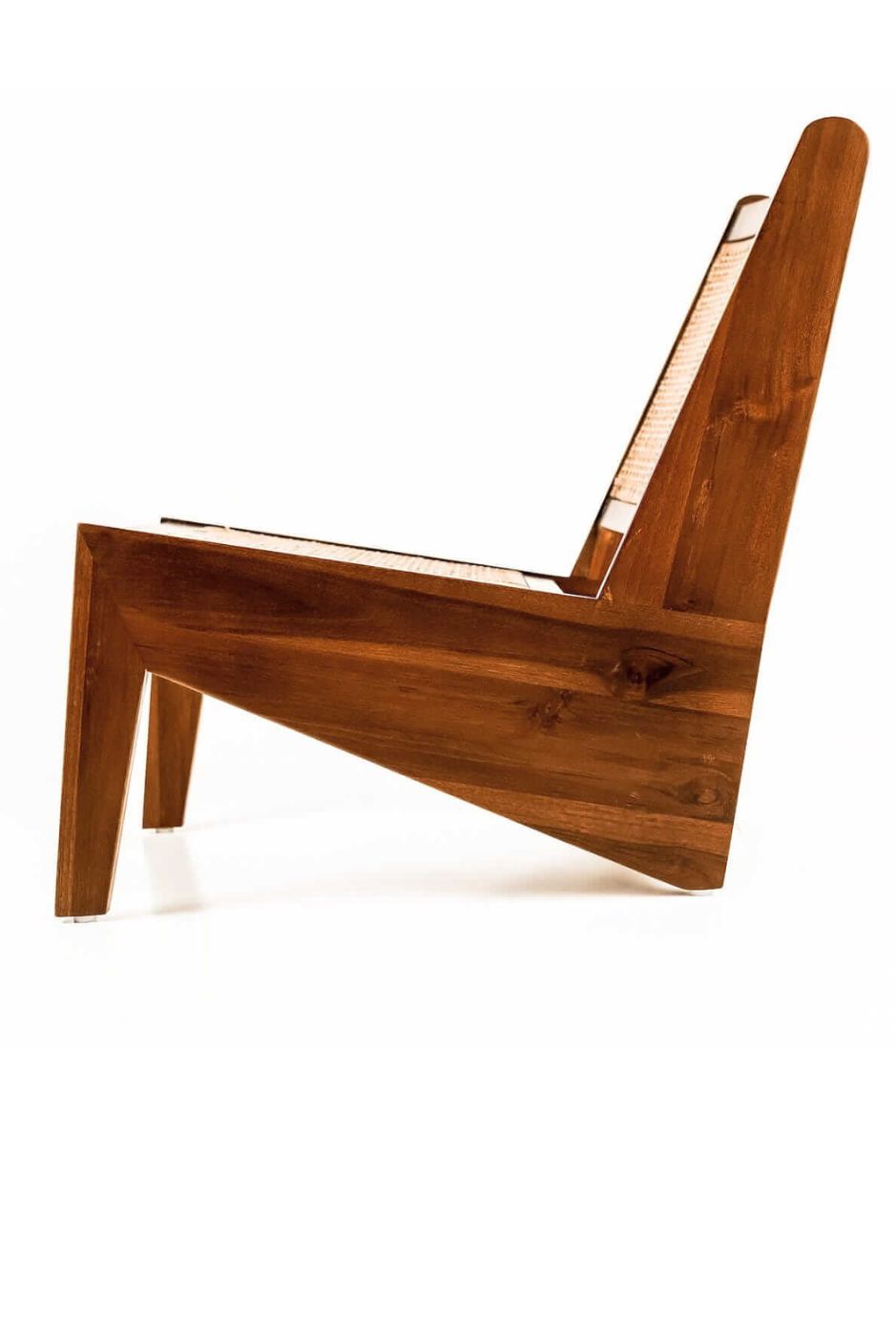 Elisha teak wood chair with handcrafted rattan seat and back, stylish and durable for indoor or outdoor use, perfect for dining rooms, patios, and living spaces.