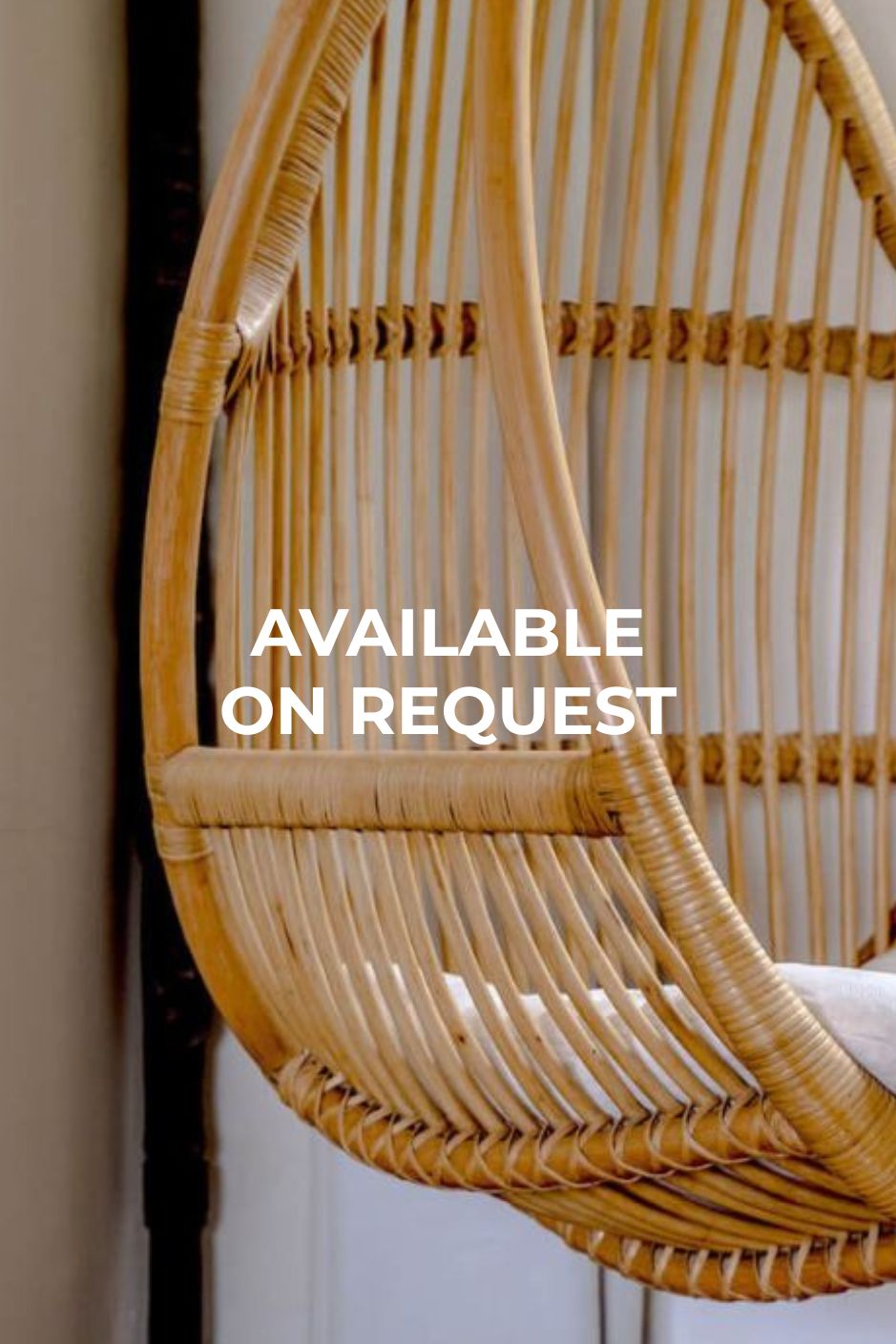 Henry single or double handmade durable natural rattan hanging chair for indoor living rooms, covered terraces, patios, balconies, and outdoor gardens