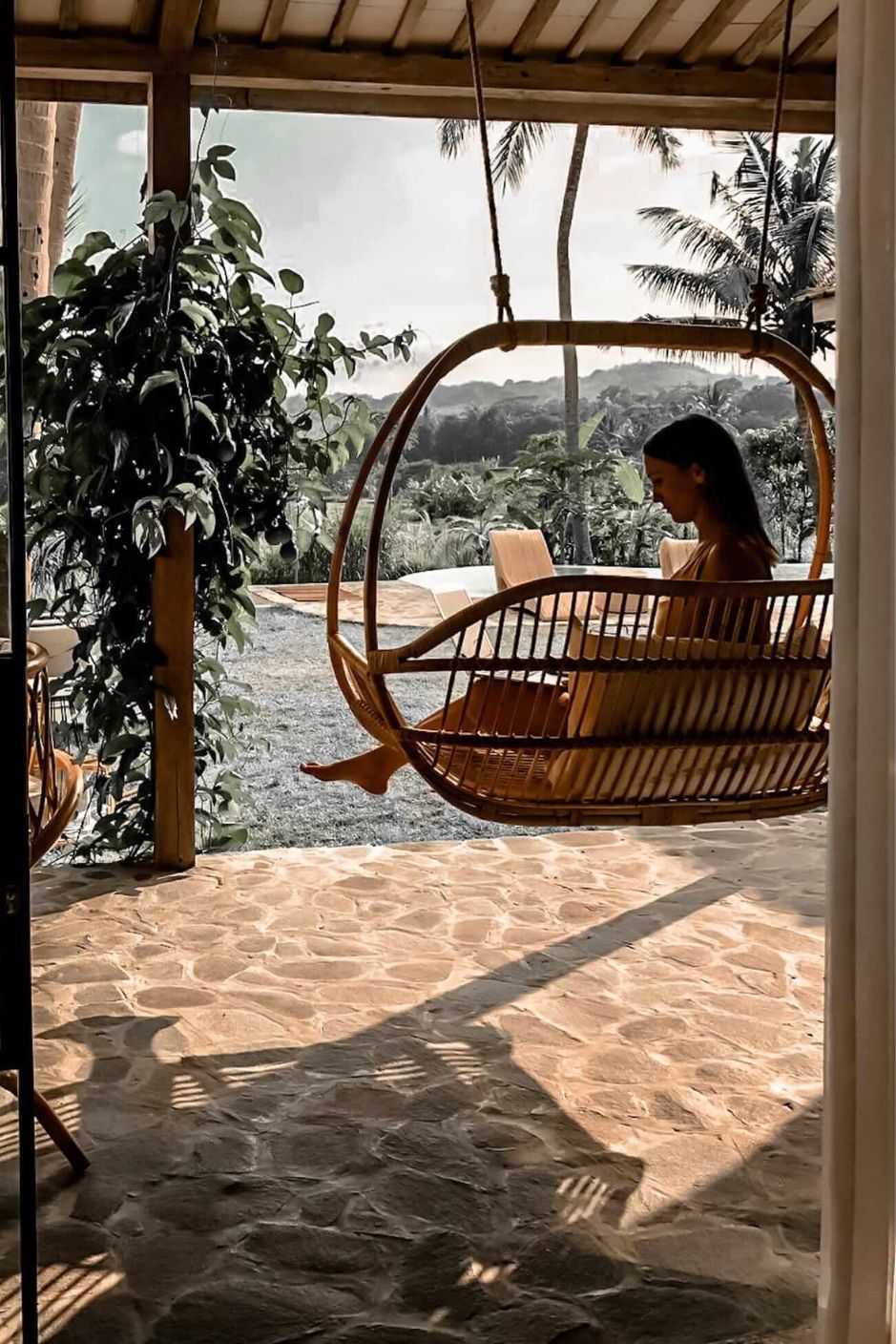 Henry single or double handmade durable natural rattan hanging chair for indoor living rooms, covered terraces, patios, balconies, and outdoor gardens