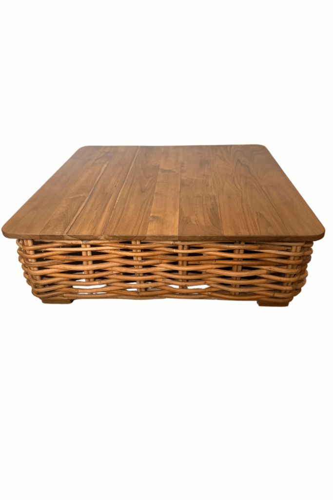 Ingka Tio Two in One natural rattan pouffe, ottoman, and table with thick handmade weave, versatile modular sofa design for living rooms, lounges, and cozy spaces
