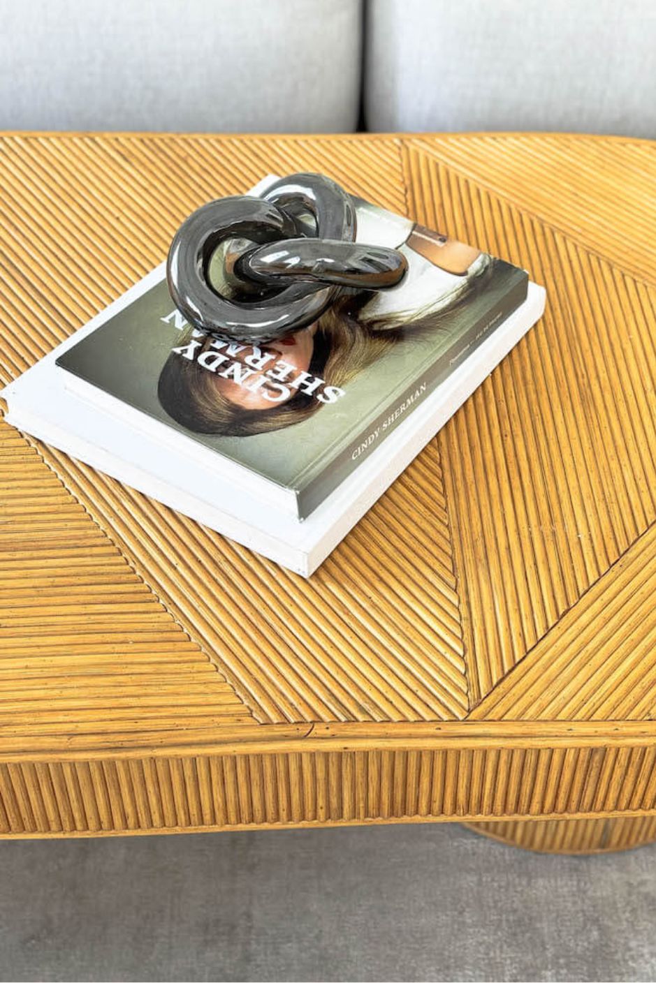 Handmade Tegal Isla natural oval rattan coffee table, eco-friendly, boho style, perfect for living rooms, TV rooms, and modern or coastal interiors.