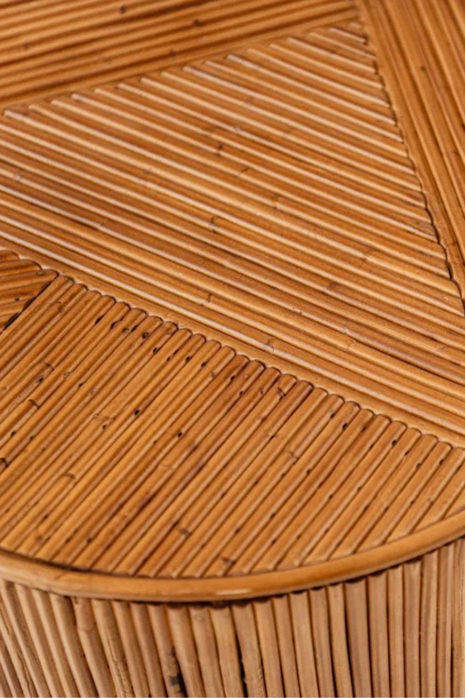 Handcrafted Tegal Round Natural Rattan Coffee Table - Durable, Lightweight Side Table and Accent Piece for Living Room, Coastal and Boho Handmade Furniture