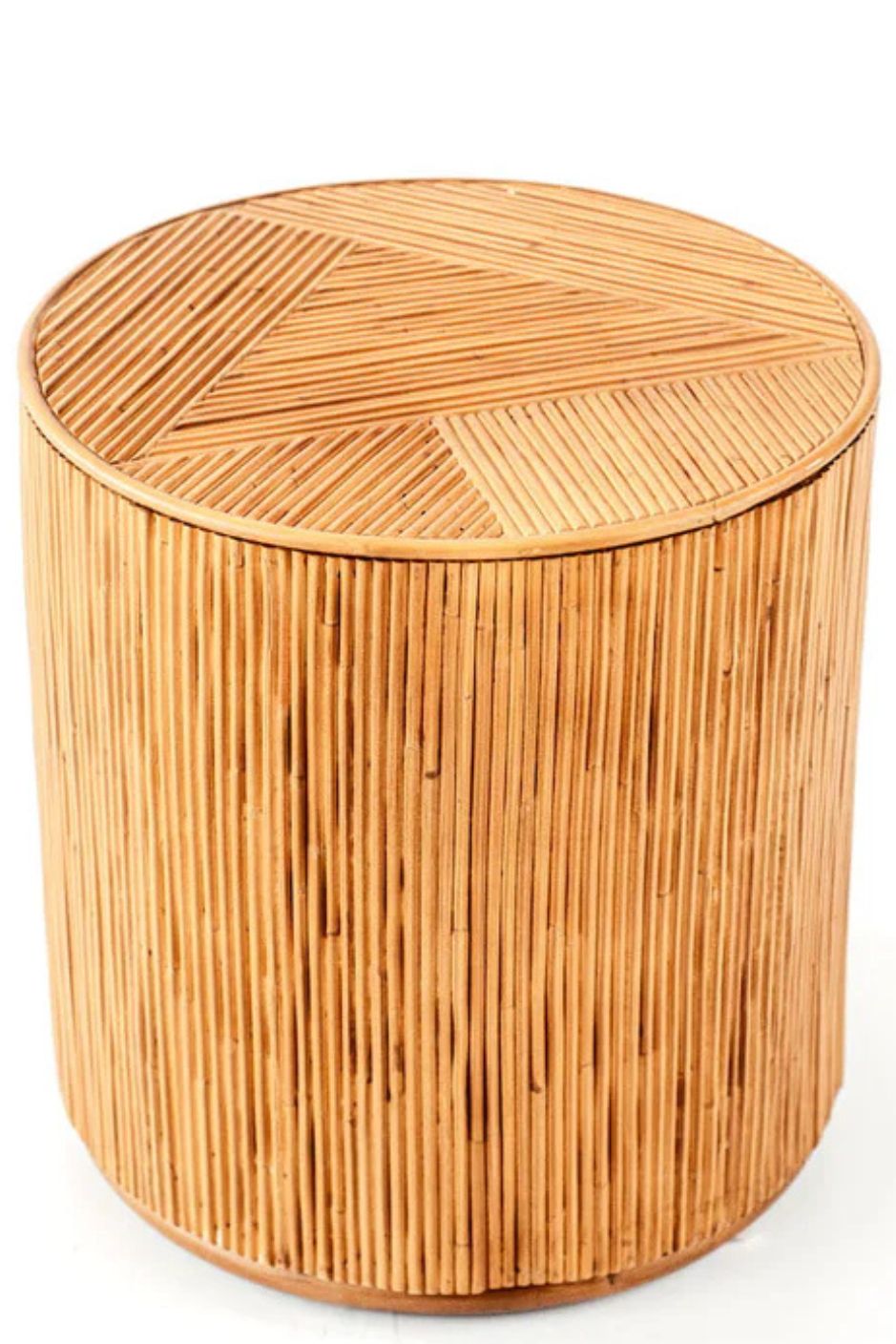 Handcrafted Tegal Round Natural Rattan Coffee Table - Durable, Lightweight Side Table and Accent Piece for Living Room, Coastal and Boho Handmade Furniture