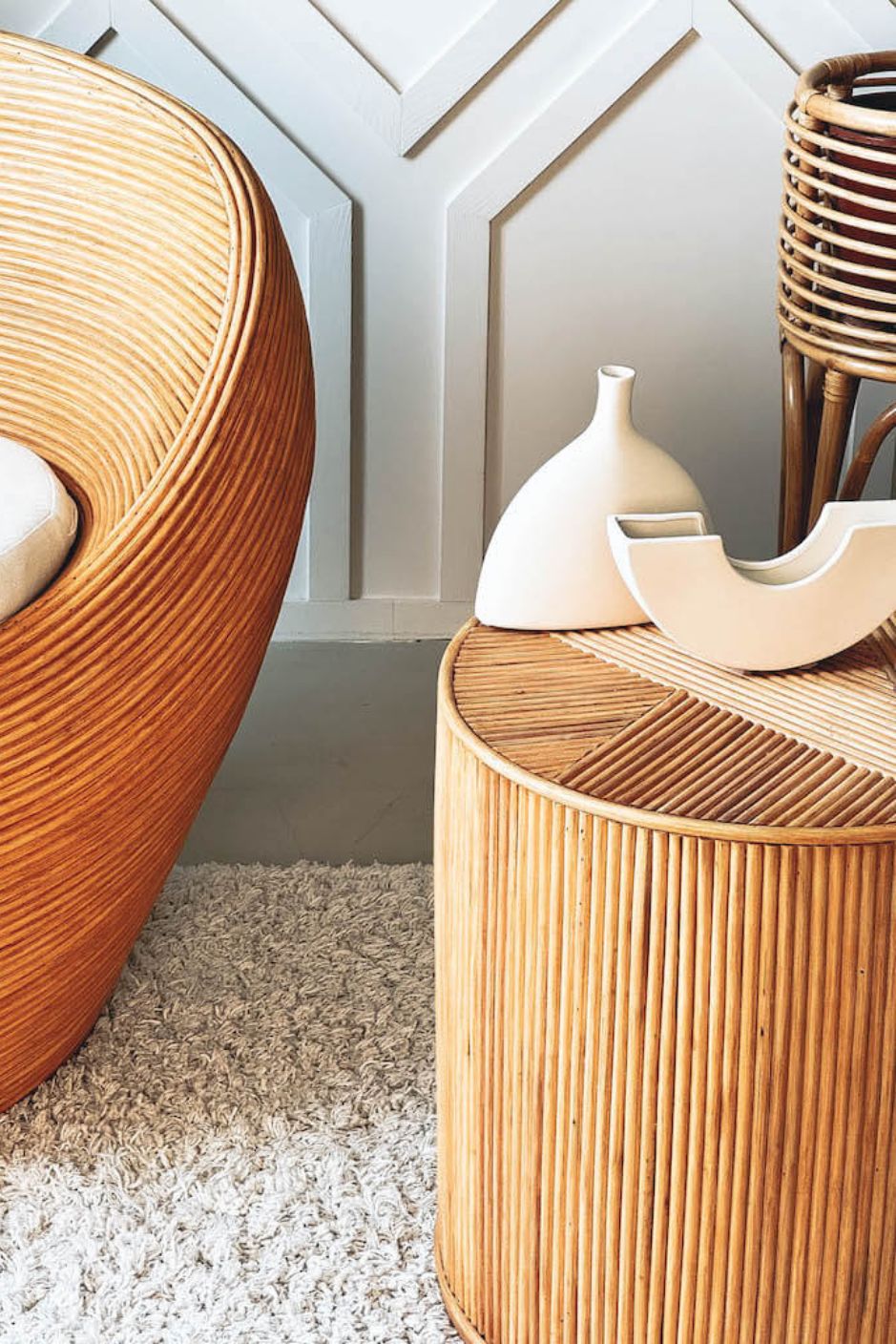Handcrafted Tegal Round Natural Rattan Coffee Table - Durable, Lightweight Side Table and Accent Piece for Living Room, Coastal and Boho Handmade Furniture