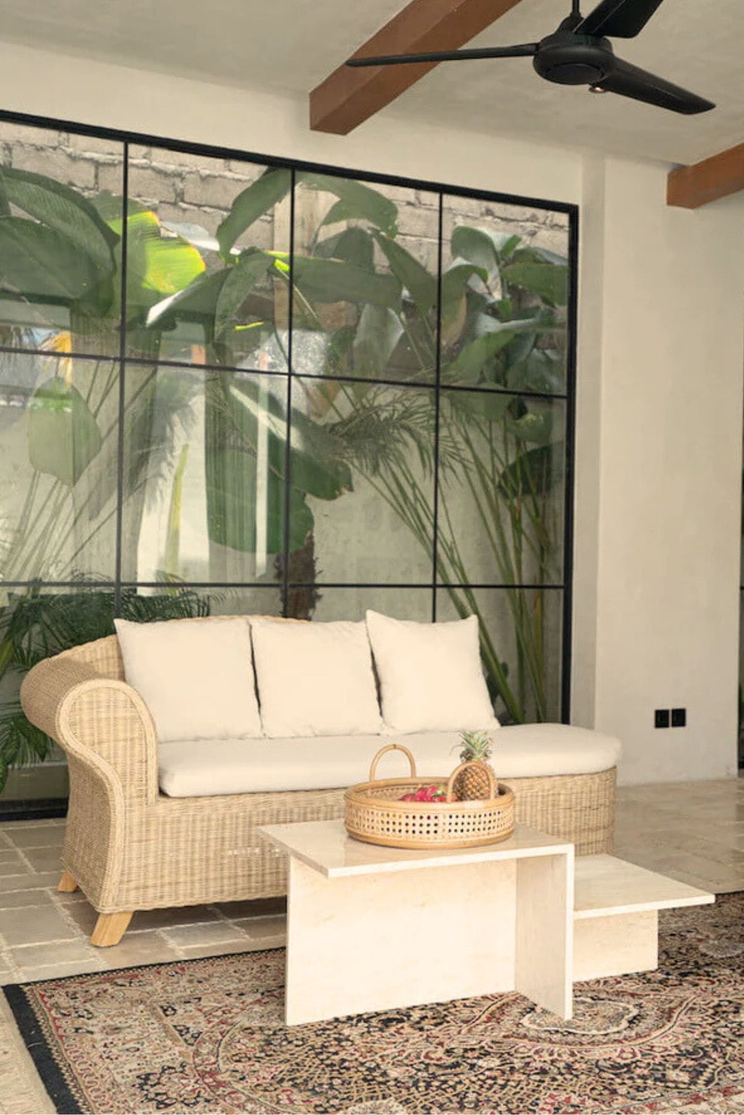 Oriana Collection handmade rattan chair with modern curved design, unique craftsmanship