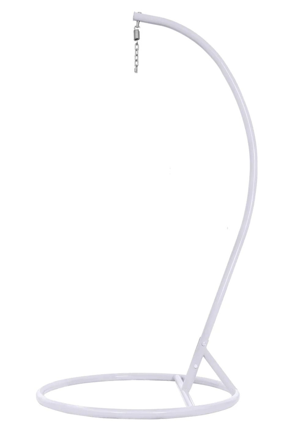White hanging chair steel stand single