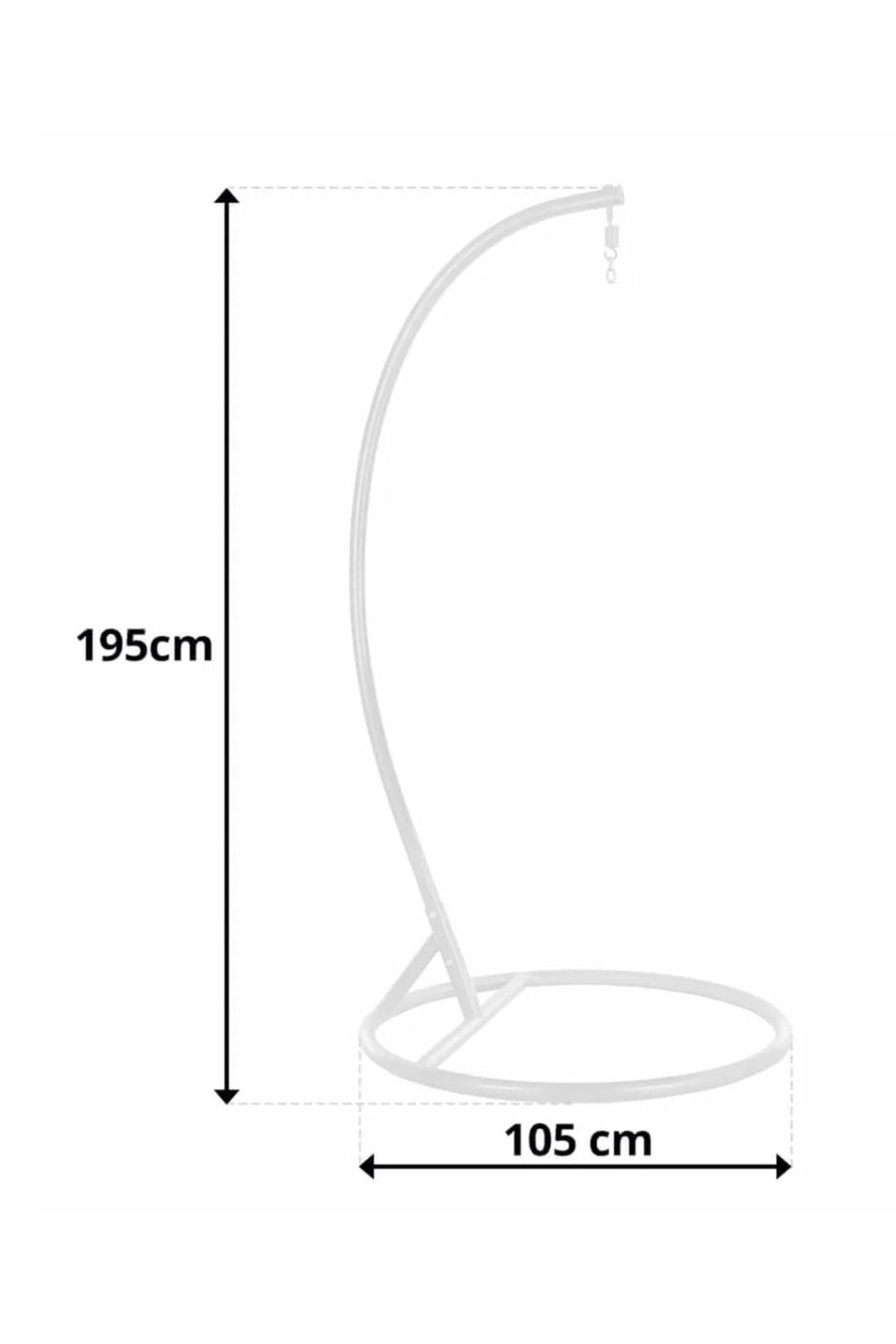 White hanging chair steel stand single