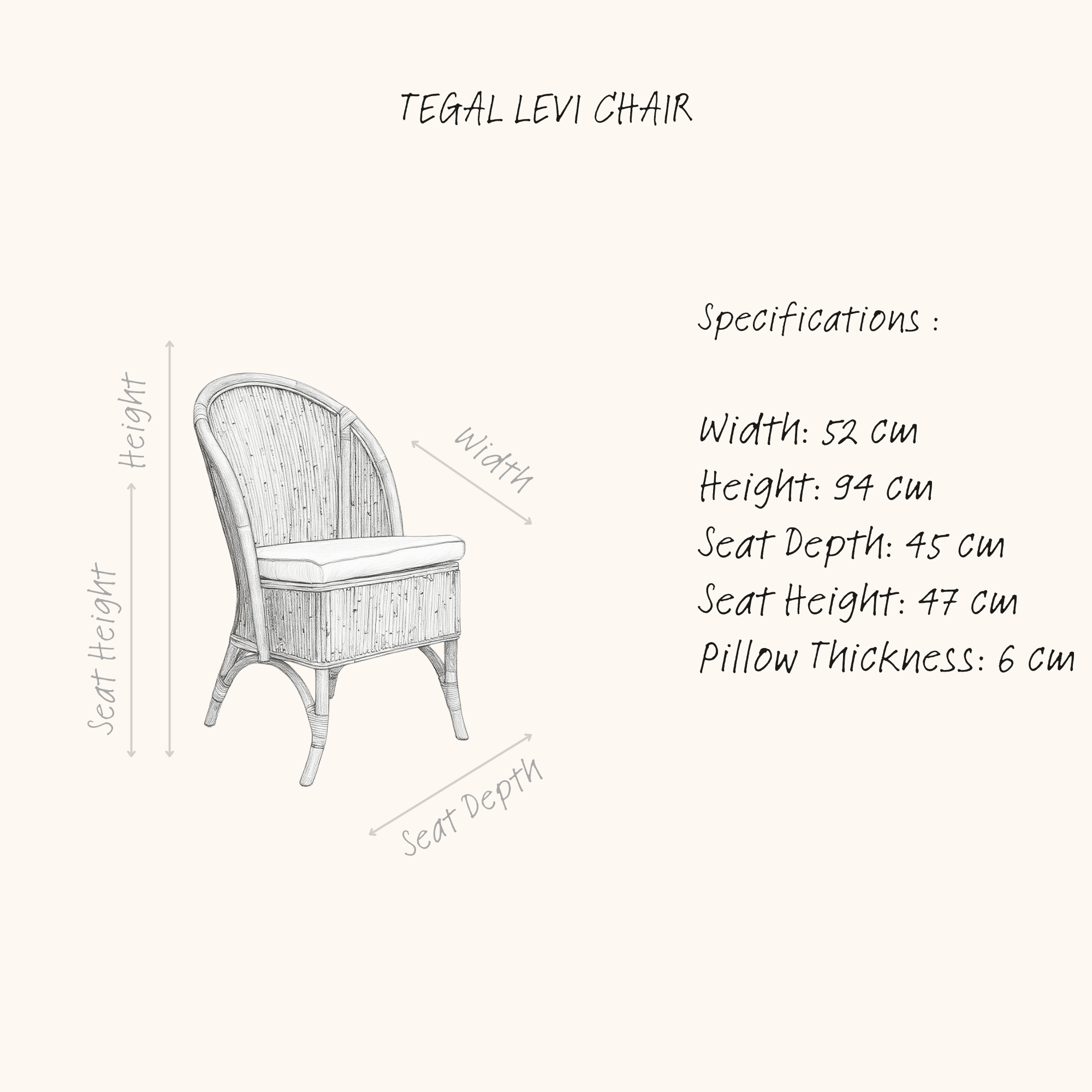 TEGAL LEVI CHAIR NATURAL sketch