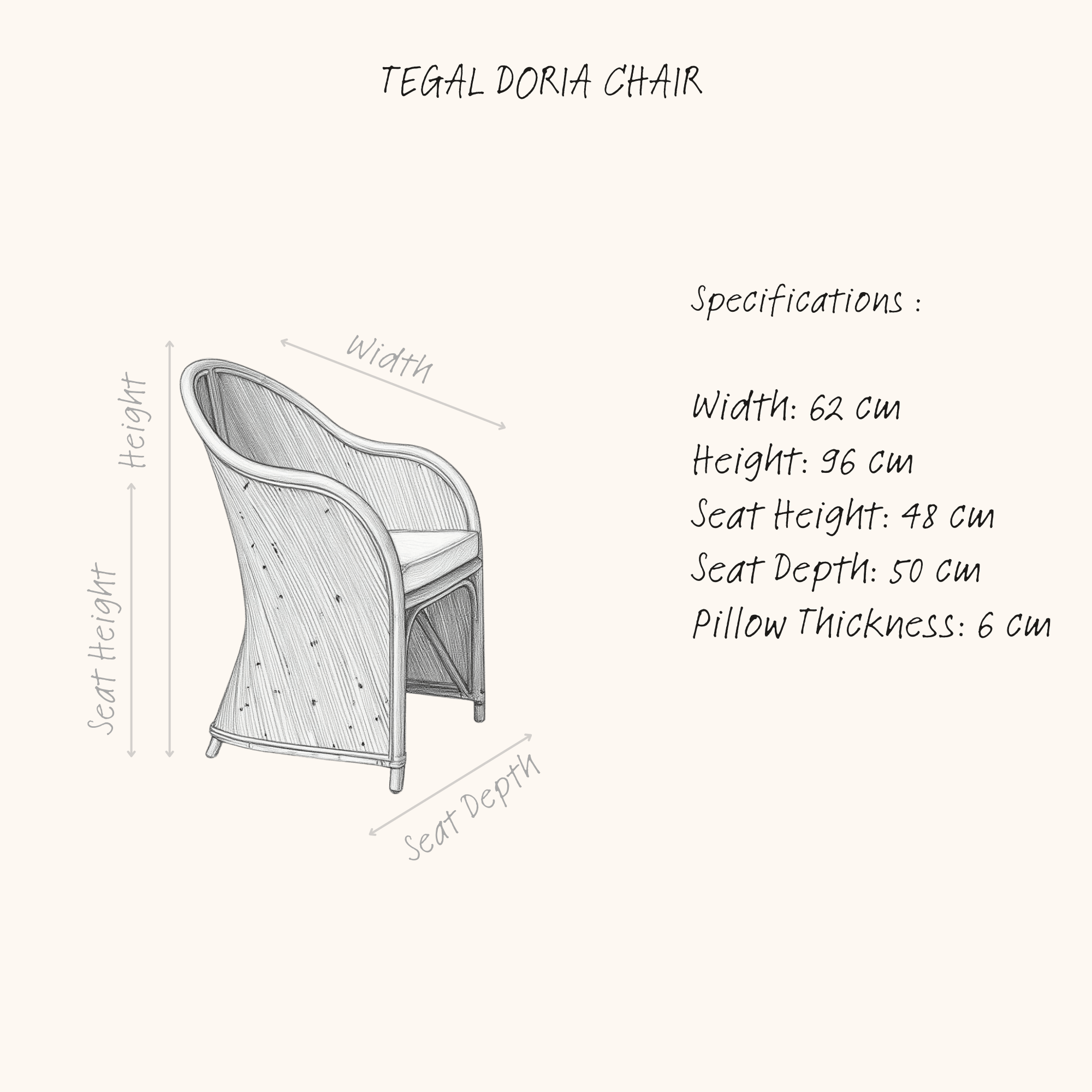 TEGAL DORIS CHAIR BROWN sketch