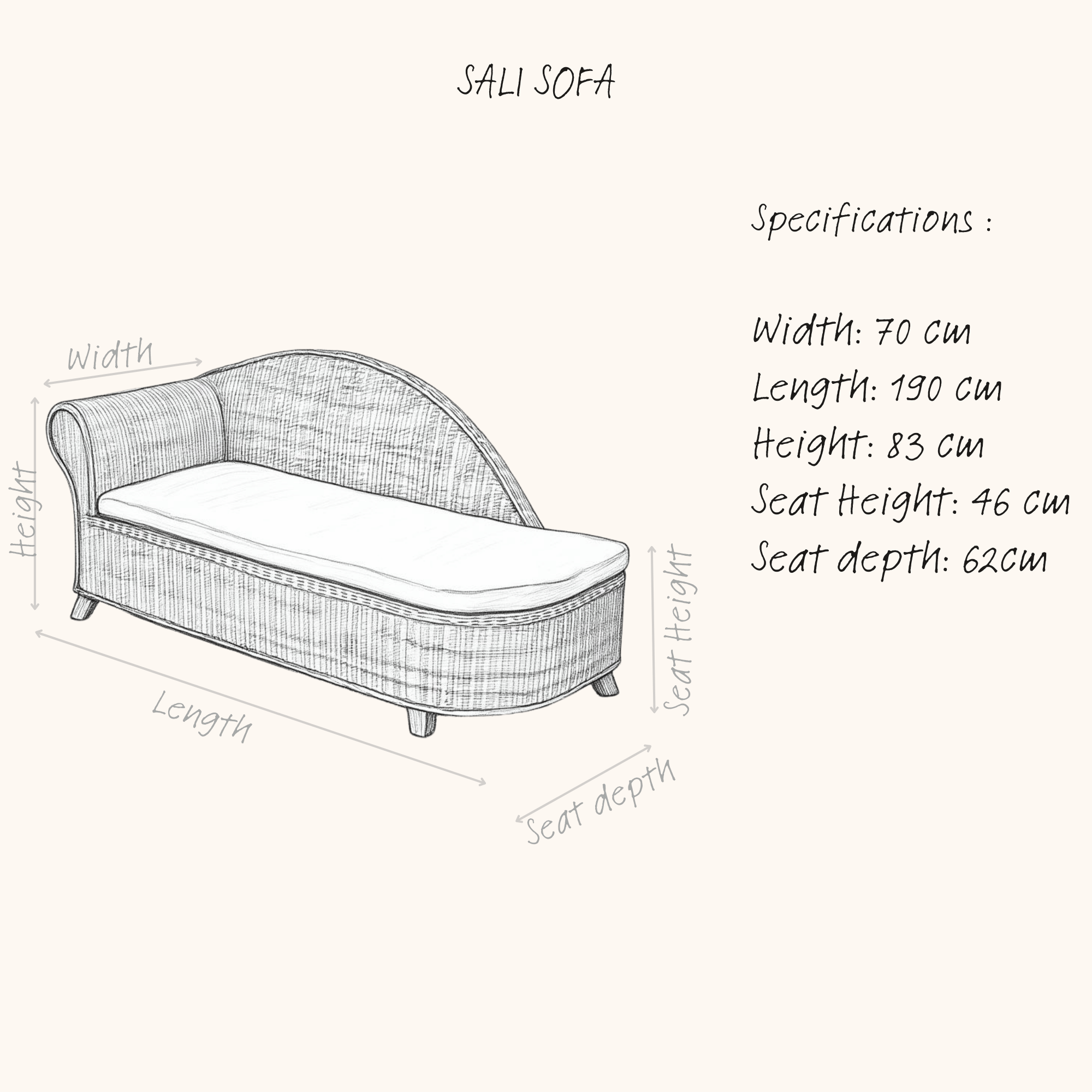 ORIANA CHAISE SOFA LOUNGER sketch