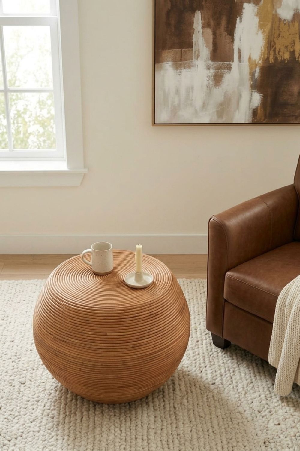 TEGAL TABLE ROUND COGNAC