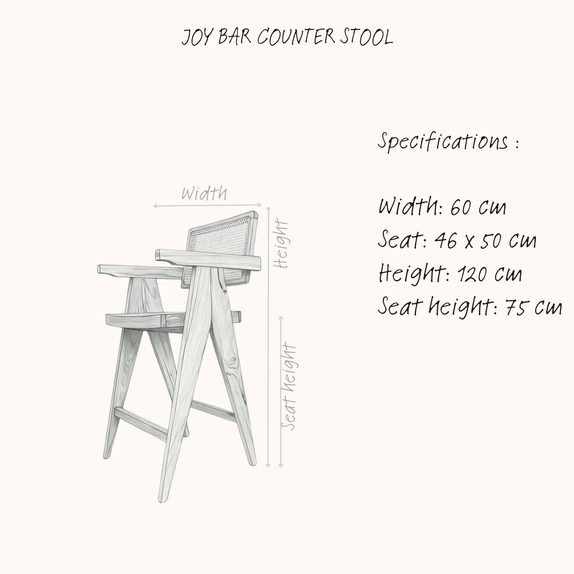 JOY BAR COUNTER STOOL sketch