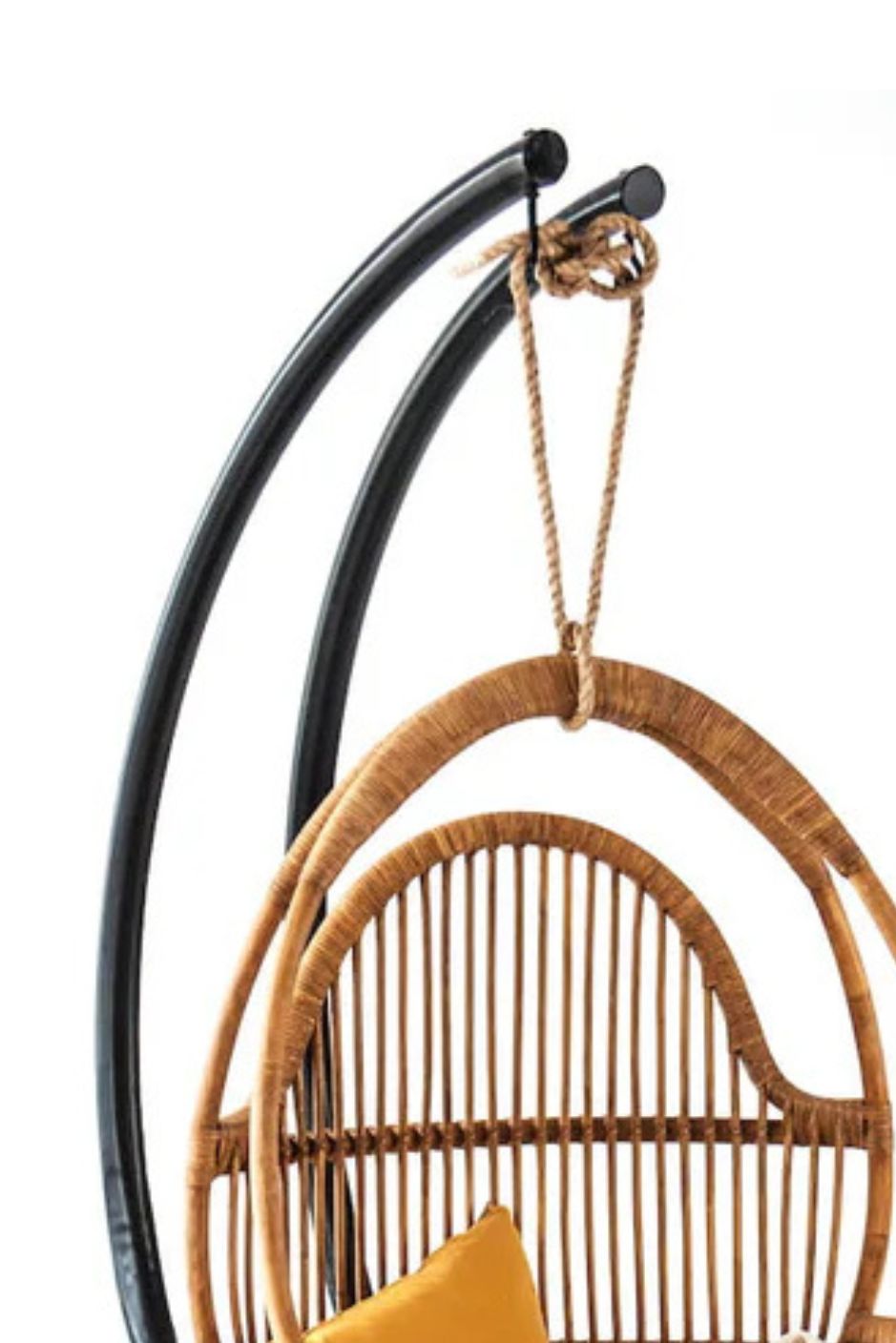Black hanging chair steel stand single