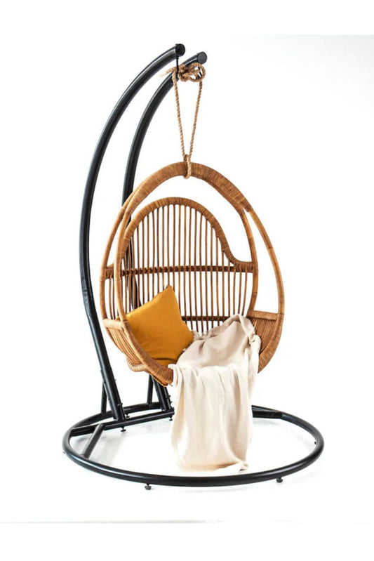 Black hanging chair steel stand single