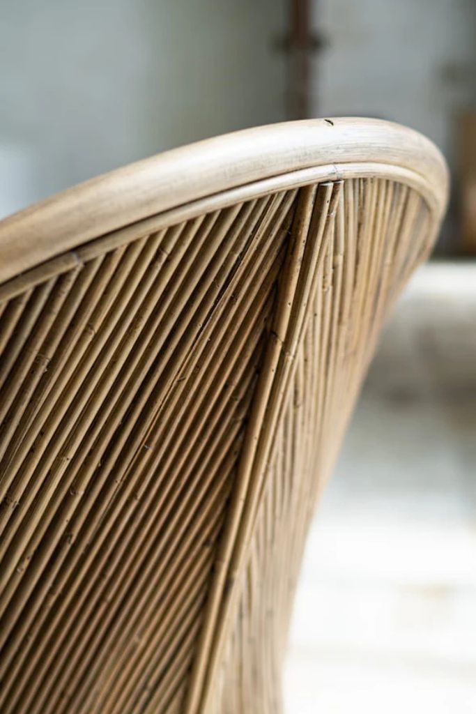 Handcrafted brown rattan Doris chair from Tegal collection, perfect for modern patio or living space