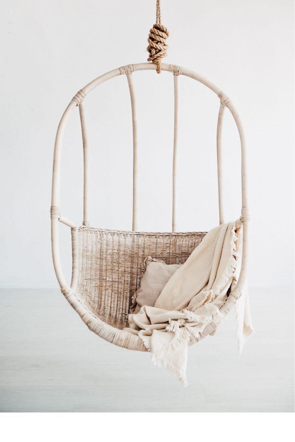 Koboo double handmade durable white rattan hanging chair for indoor living rooms, covered terraces, patios, balconies, and outdoor gardens