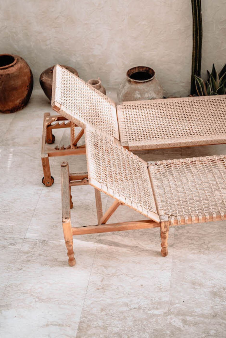 Lunan teak wood sun lounger with adjustable backrest and convenient wheels for outdoor relaxation
