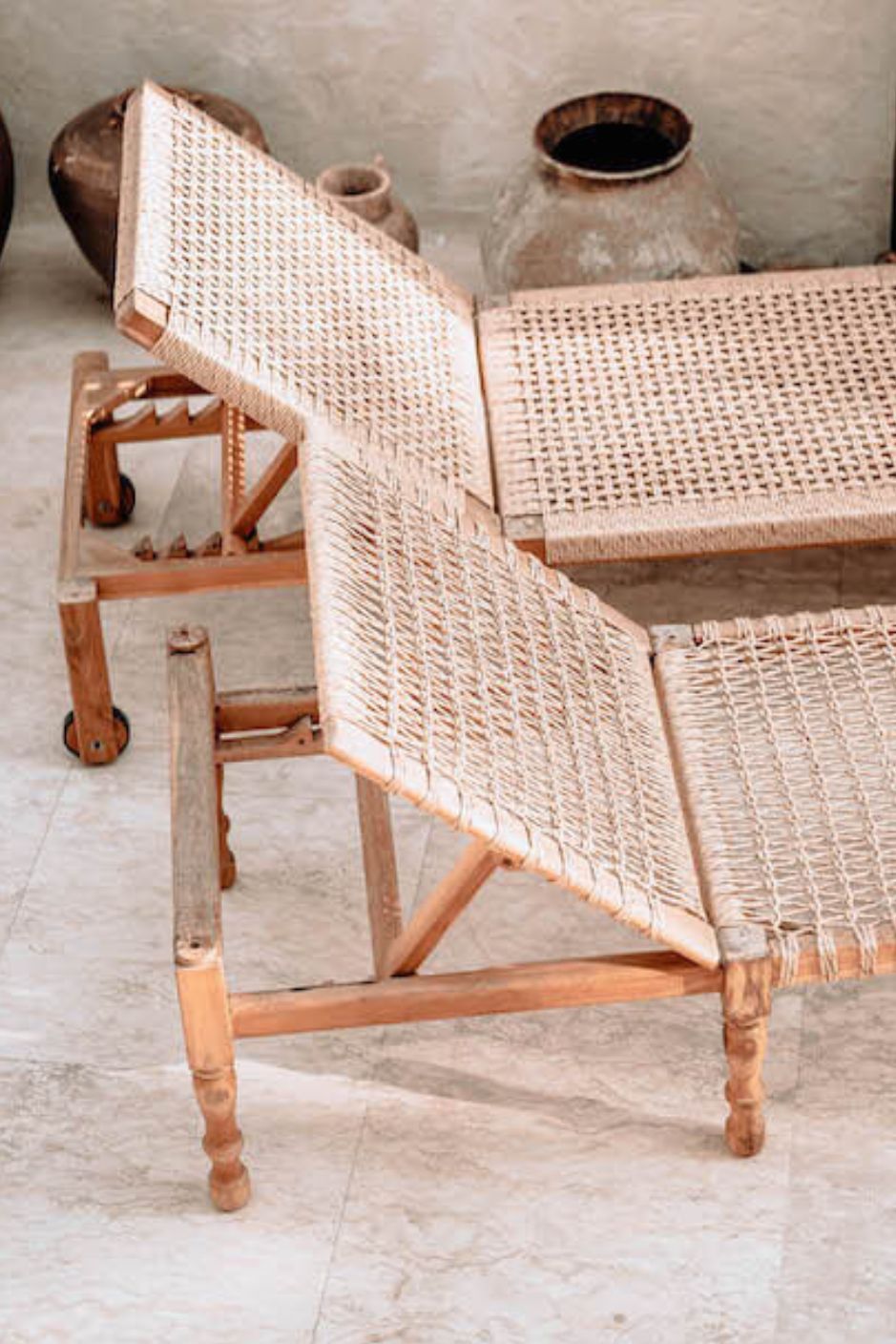 Lunan teak wood sun lounger with adjustable backrest and convenient wheels for outdoor relaxation