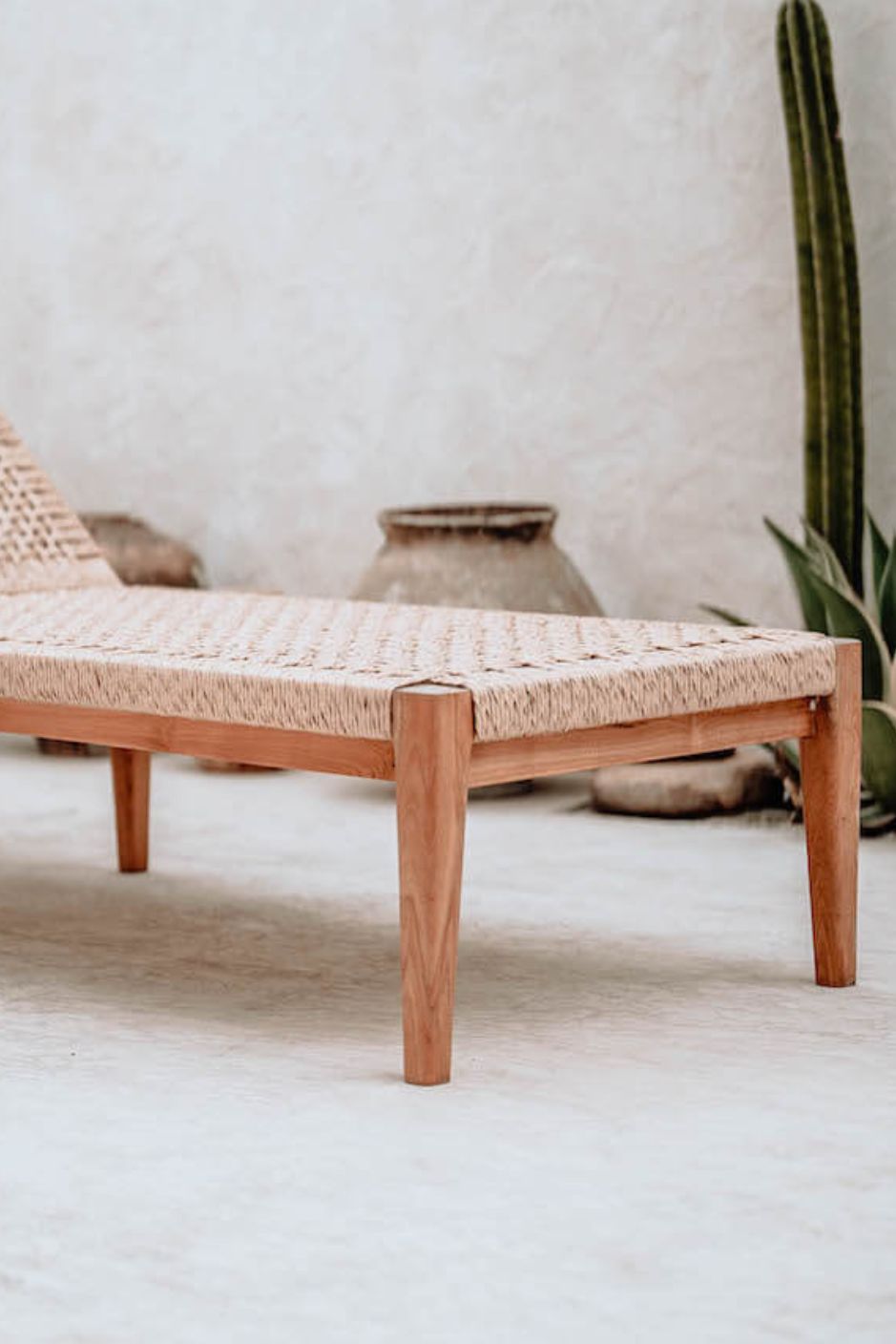 Lunan teak wood sun lounger with adjustable backrest and convenient wheels for outdoor relaxation
