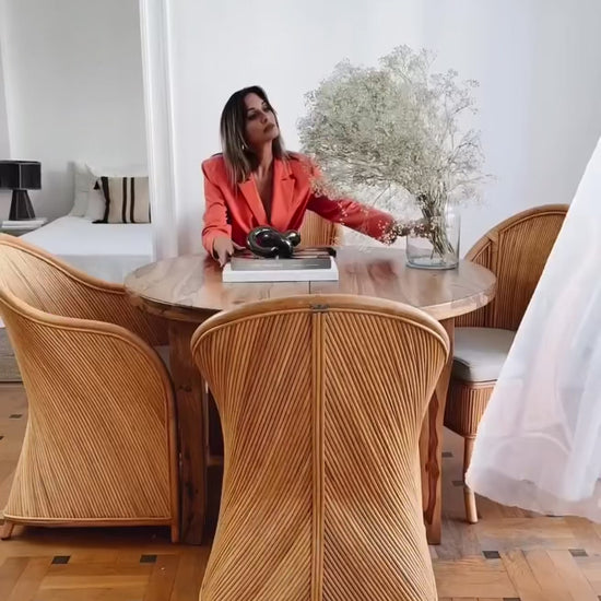 Handcrafted brown rattan Doris chair from Tegal collection, perfect for modern patio or living space