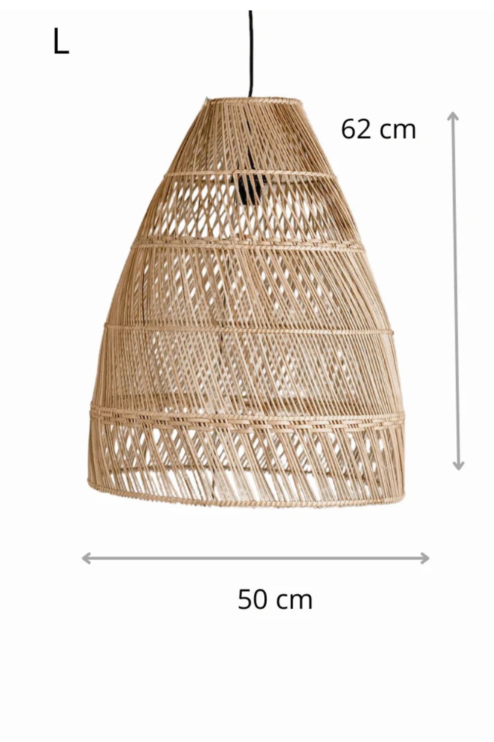 Rollo rattan lamp collection - 3 sizes, handmade natural lights in light brown, hanging or standing