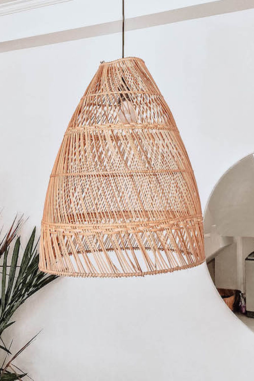 Rollo rattan lamp collection - 3 sizes, handmade natural lights in light brown, hanging or standing