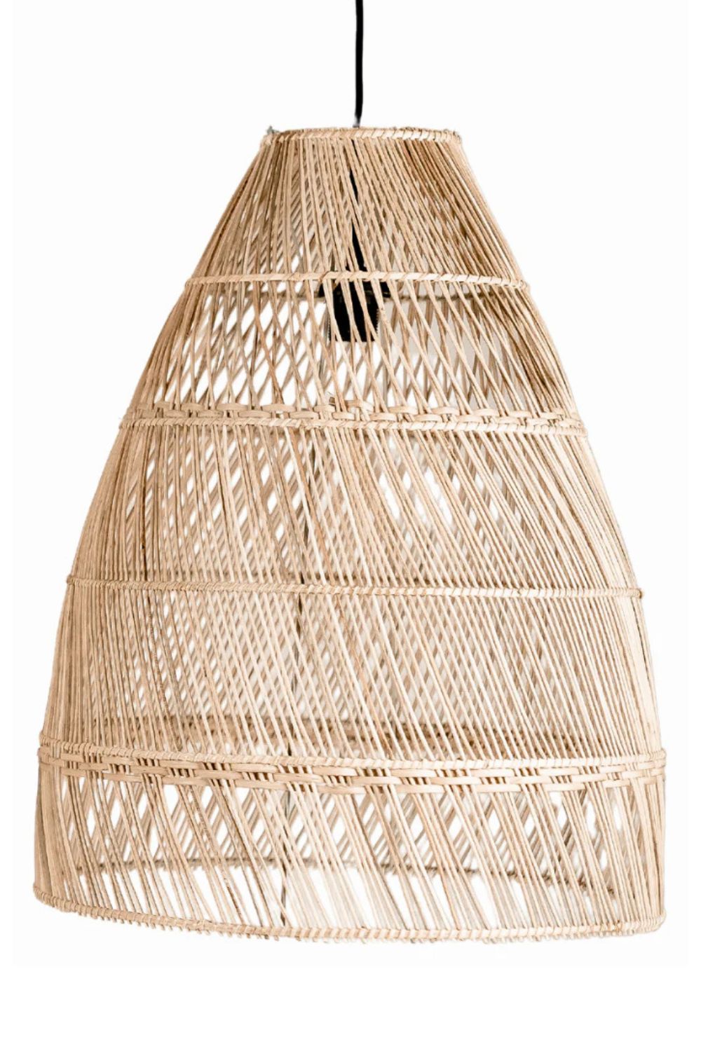 Rollo rattan lamp collection - 3 sizes, handmade natural lights in light brown, hanging or standing