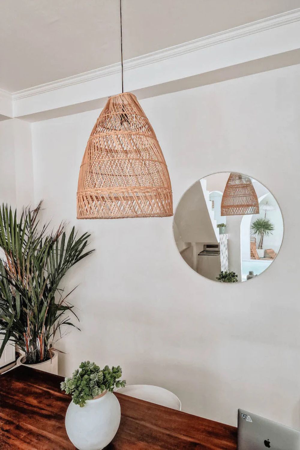 Rollo rattan lamp collection - 3 sizes, handmade natural lights in light brown, hanging or standing
