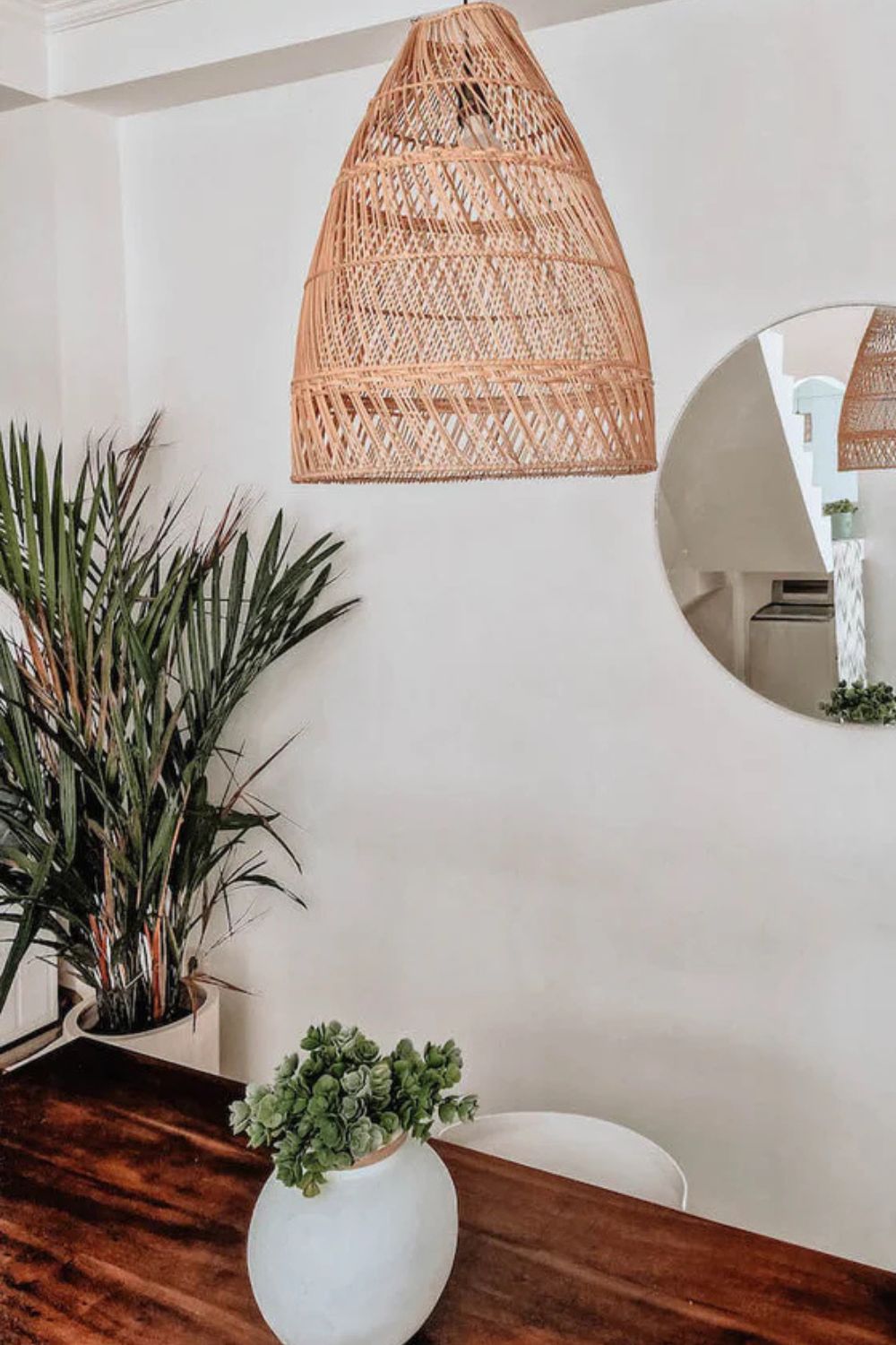 Rollo rattan lamp collection - 3 sizes, handmade natural lights in light brown, hanging or standing