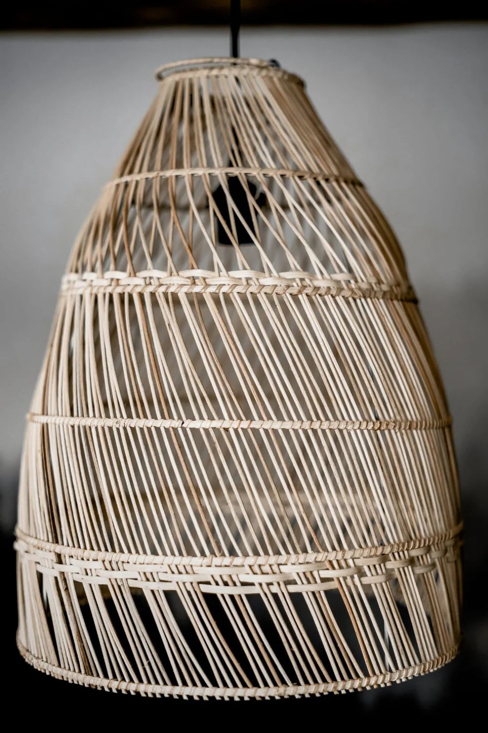 Rollo rattan lamp collection - 3 sizes, handmade natural lights in light brown, hanging or standing