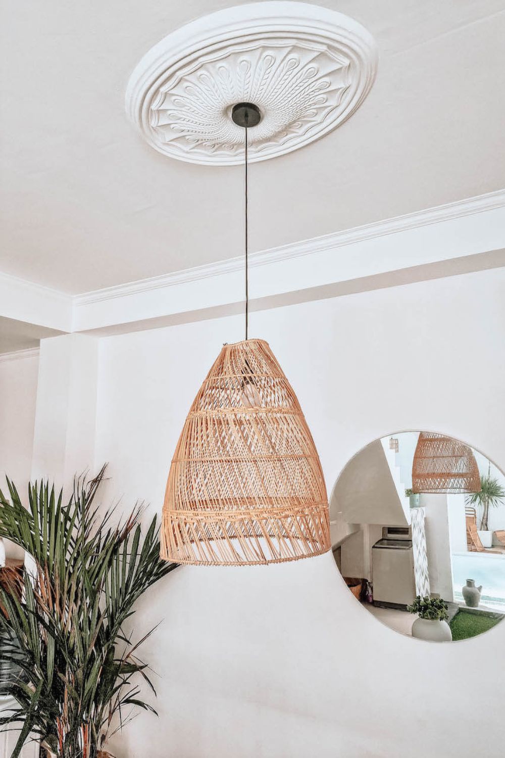 Rollo rattan lamp collection - 3 sizes, handmade natural lights in light brown, hanging or standing