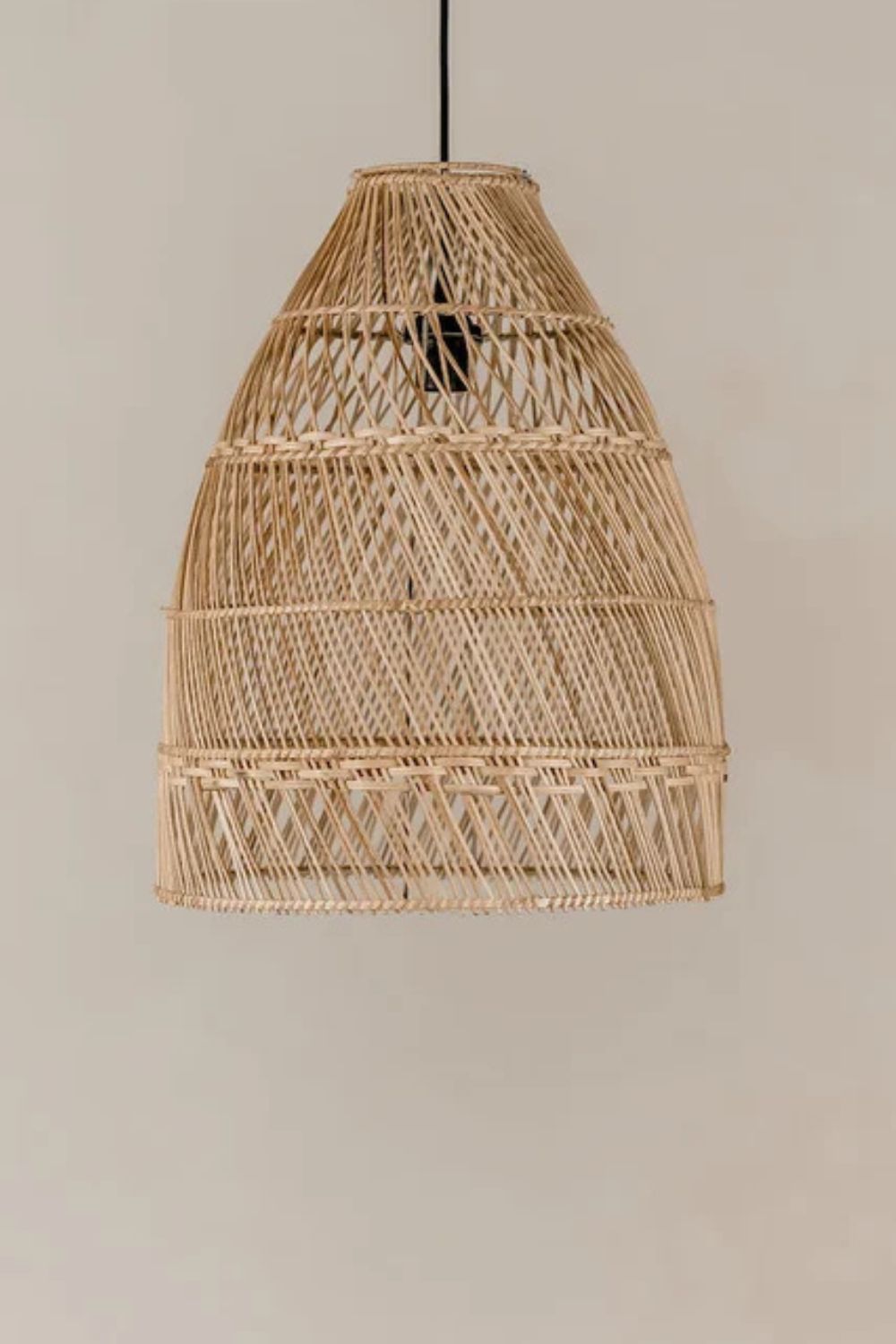 Rollo rattan lamp collection - 3 sizes, handmade natural lights in light brown, hanging or standing