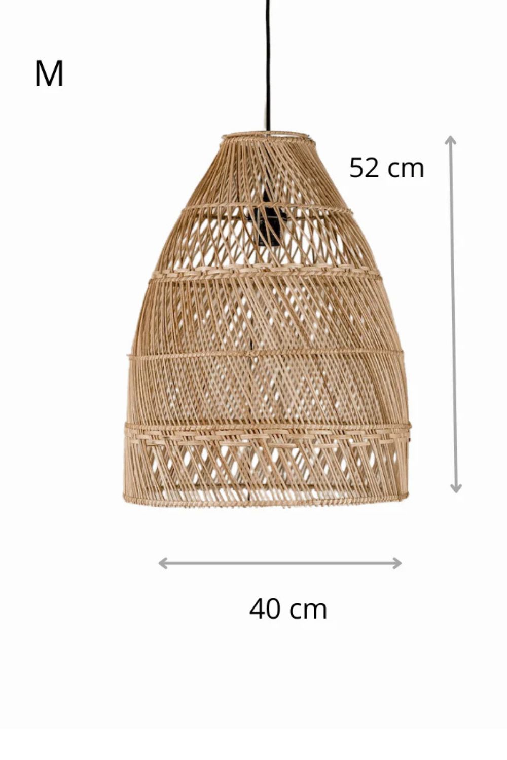 Rollo rattan lamp collection - 3 sizes, handmade natural lights in light brown, hanging or standing