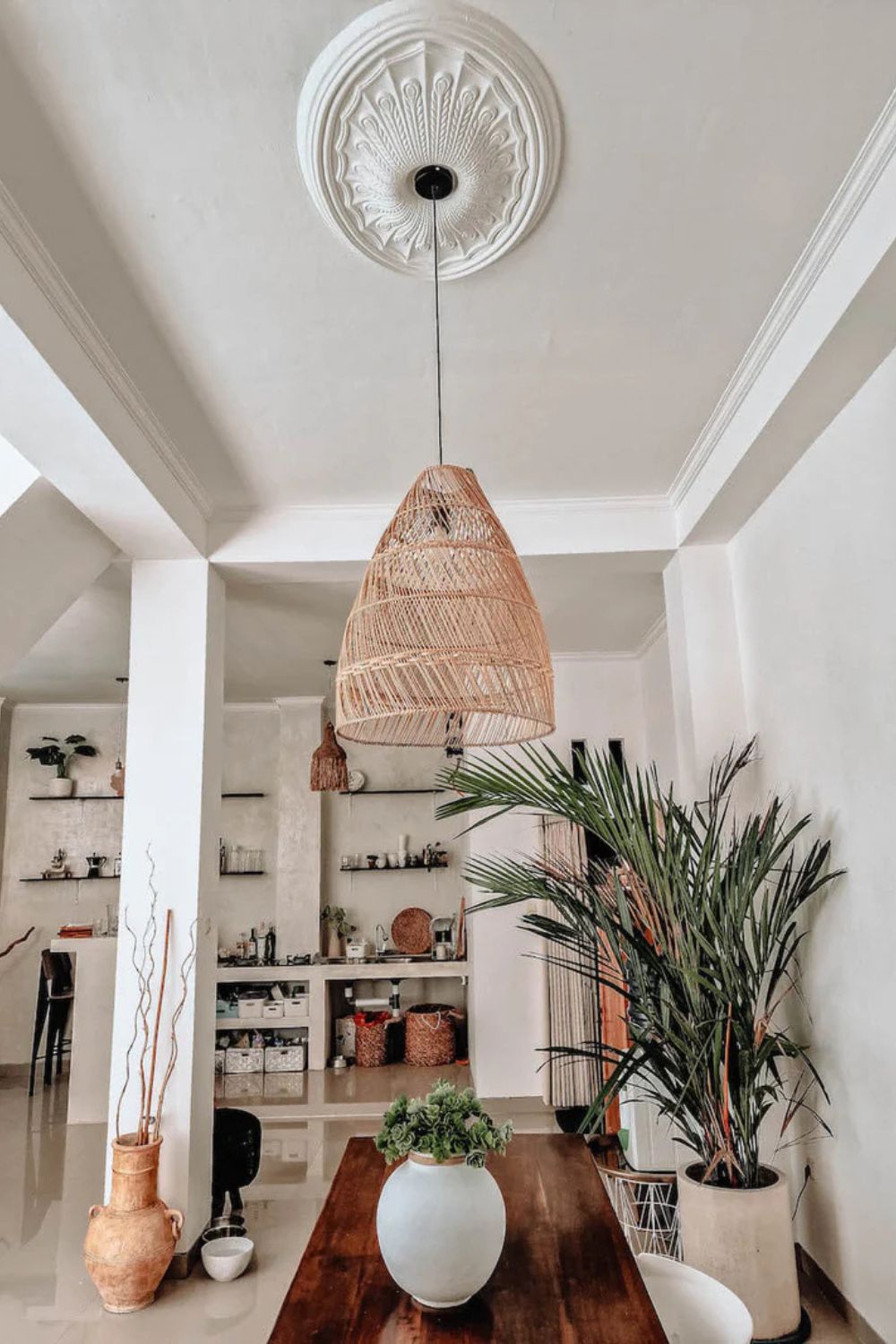 Rollo rattan lamp collection - 3 sizes, handmade natural lights in light brown, hanging or standing