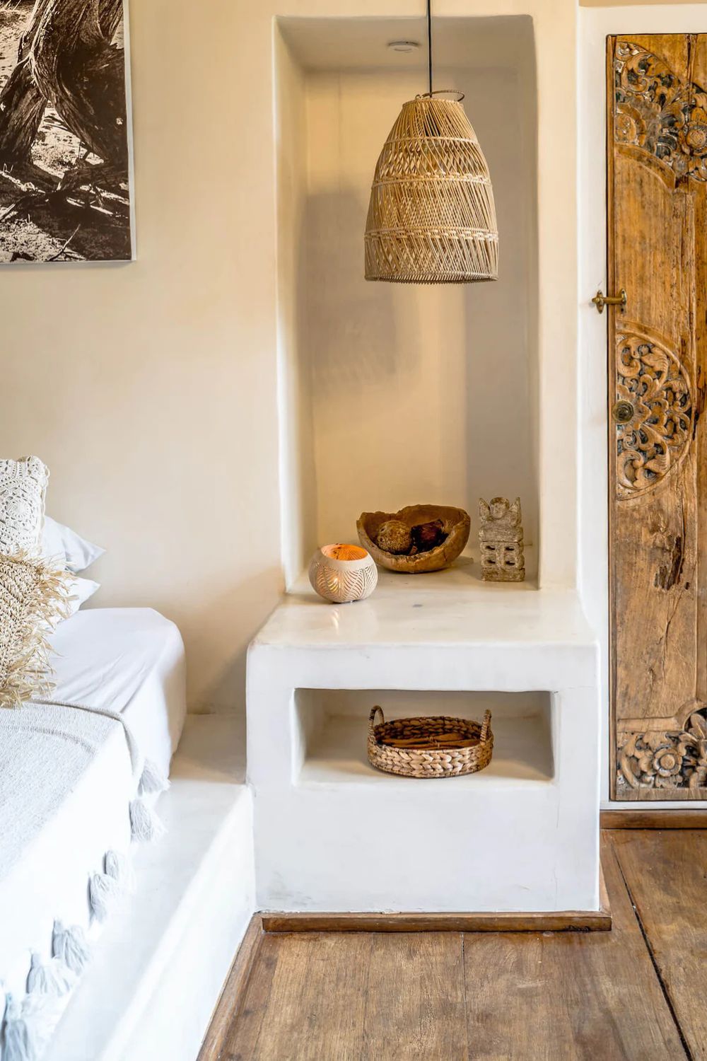 Rollo rattan lamp collection - 3 sizes, handmade natural lights in light brown, hanging or standing