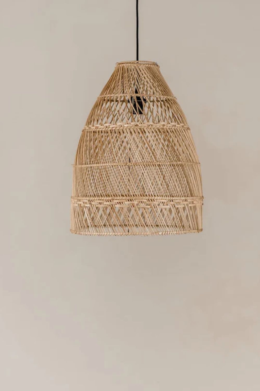 Rollo rattan lamp collection - 3 sizes, handmade natural lights in light brown, hanging or standing