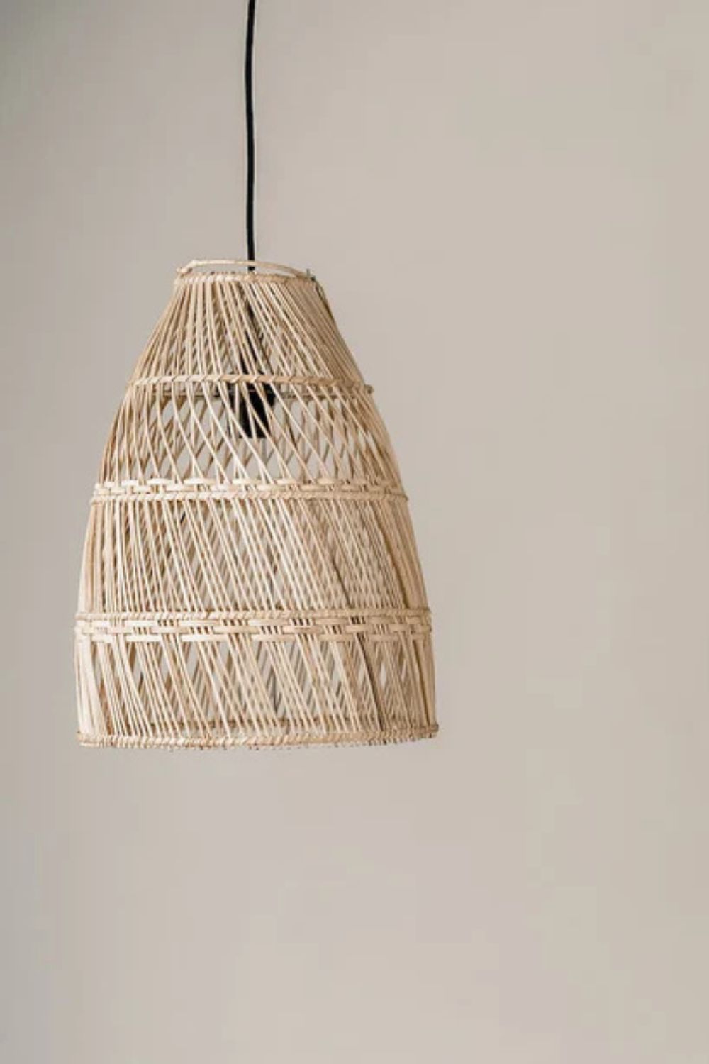 Rollo rattan lamp collection - 3 sizes, handmade natural lights in light brown, hanging or standing