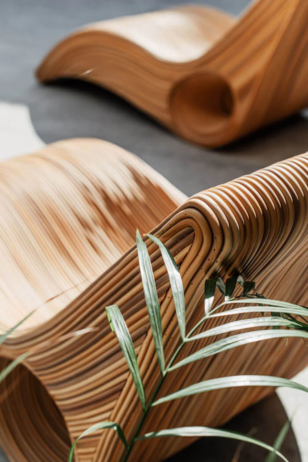 Eco-friendly synthetic rattan sun lounger - Tegal Camila Orianson sustainable handmade outdoor furniture for poolside and garden