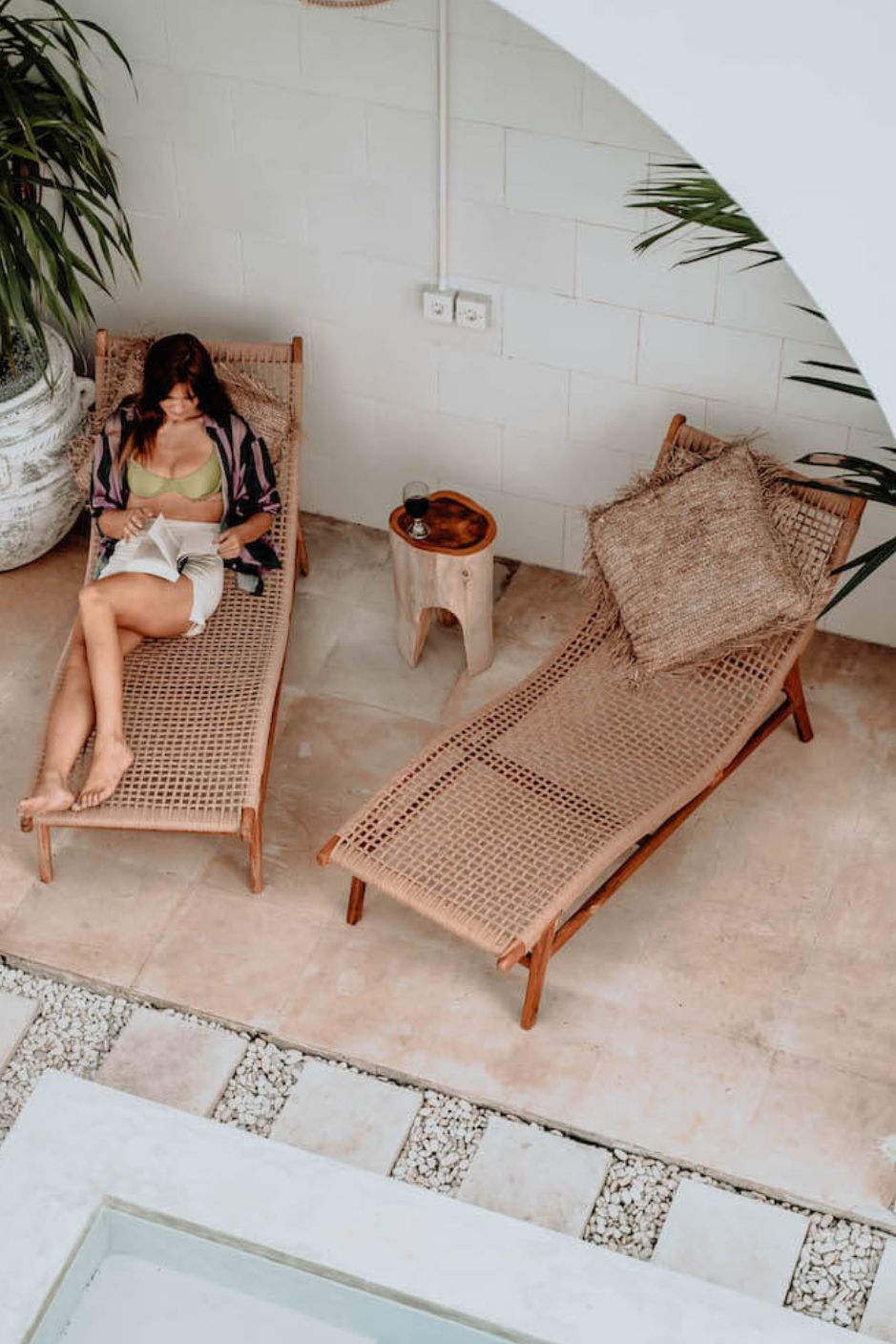 Florence Lounger made from teak wood and eco-friendly wicker, stylish sustainable outdoor furniture