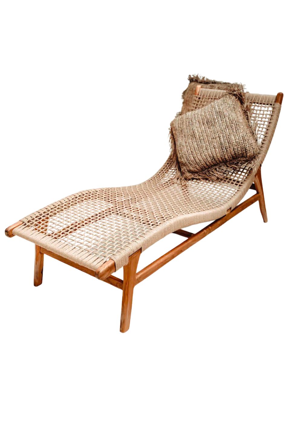 Florence Lounger made from teak wood and eco-friendly wicker, stylish sustainable outdoor furniture