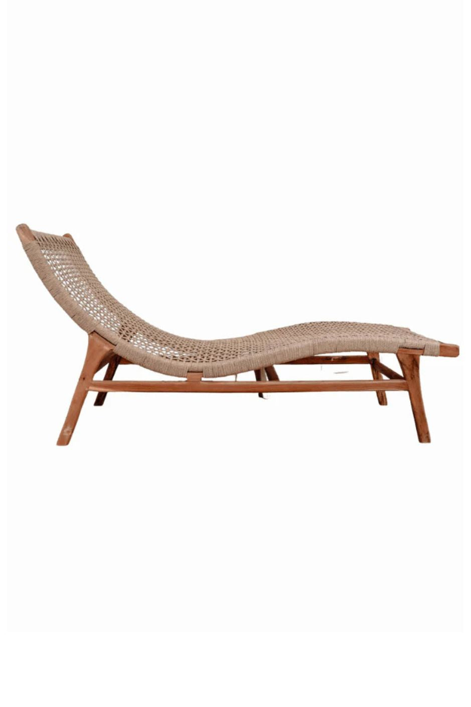 Florence Lounger made from teak wood and eco-friendly wicker, stylish sustainable outdoor furniture