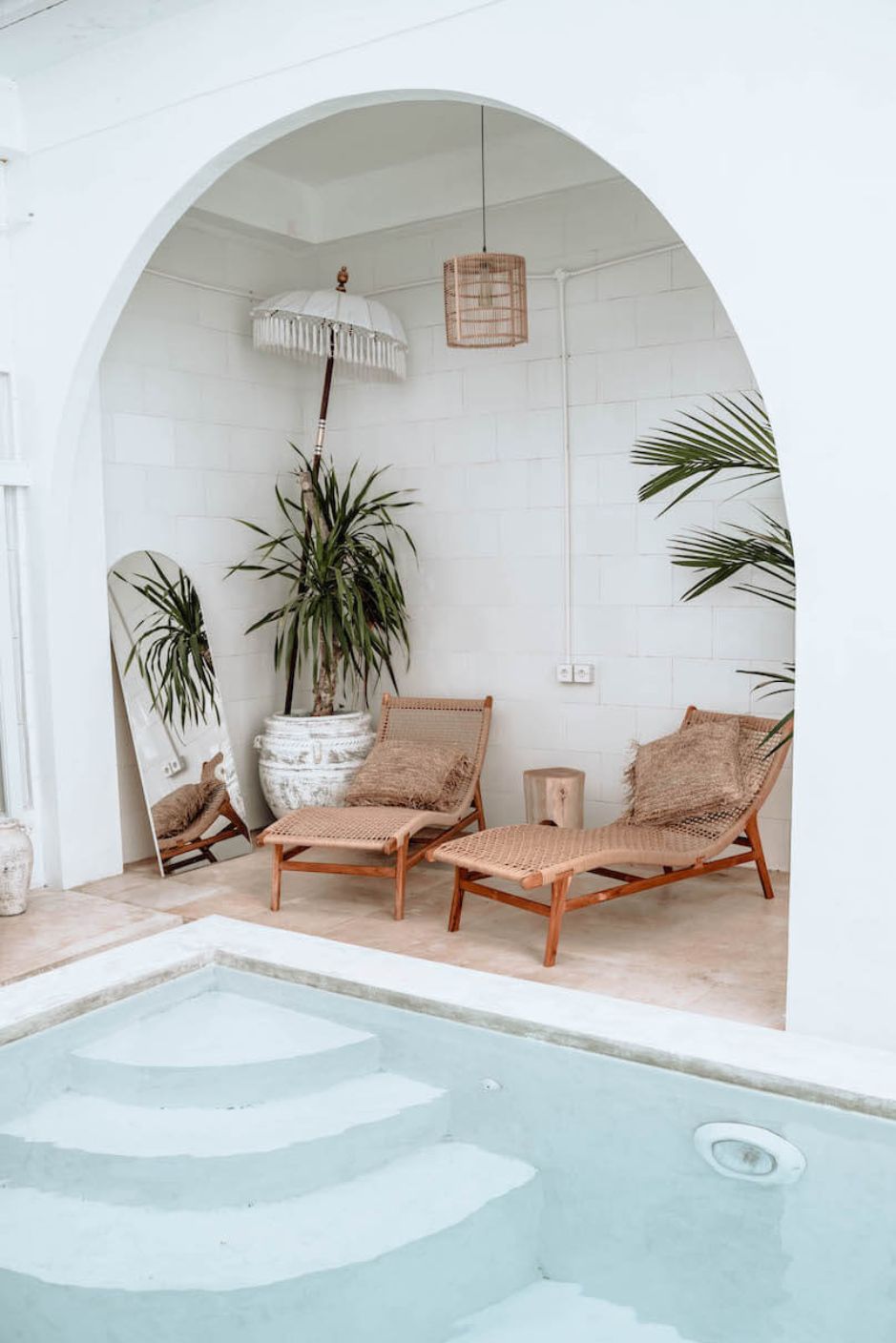 Florence Lounger made from teak wood and eco-friendly wicker, stylish sustainable outdoor furniture