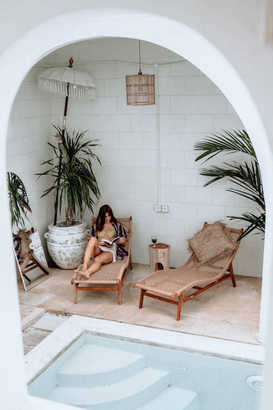 Florence Lounger made from teak wood and eco-friendly wicker, stylish sustainable outdoor furniture