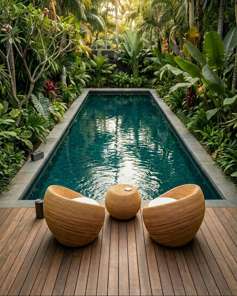 Handmade rattan armchair natural with boho style, perfect for cozy living spaces.